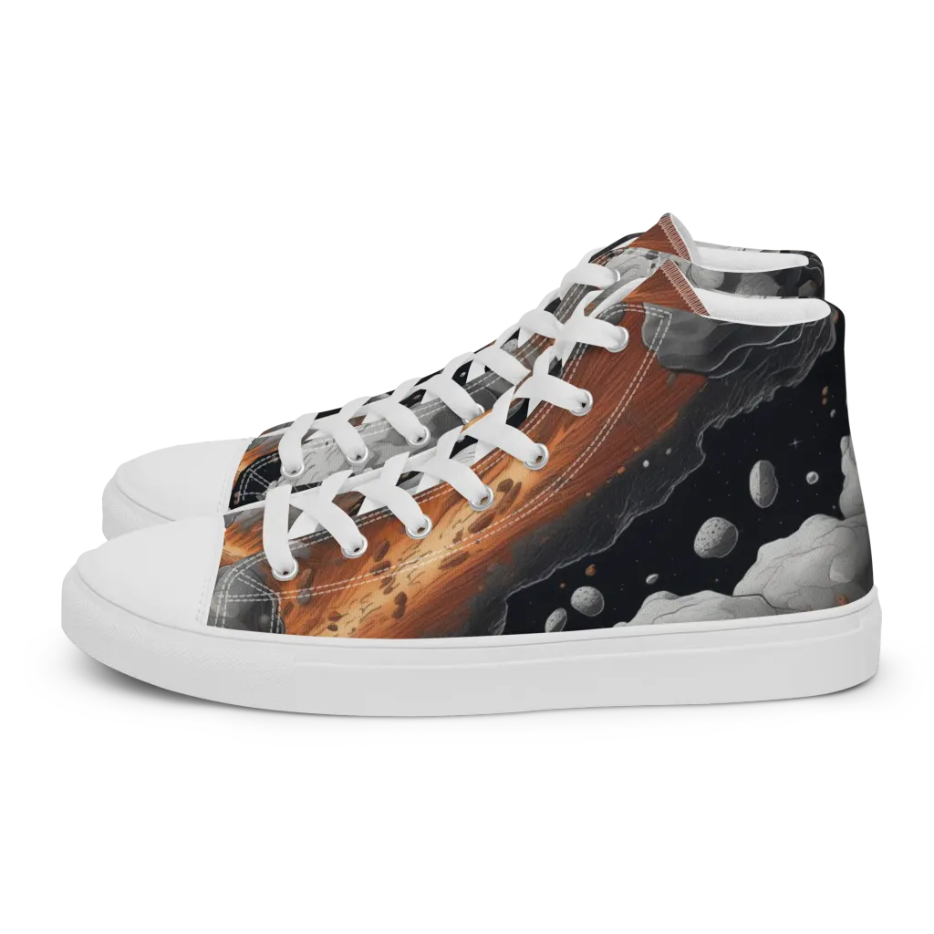 Meteorite Noir on Women's High Top Canvas Shoes — Left