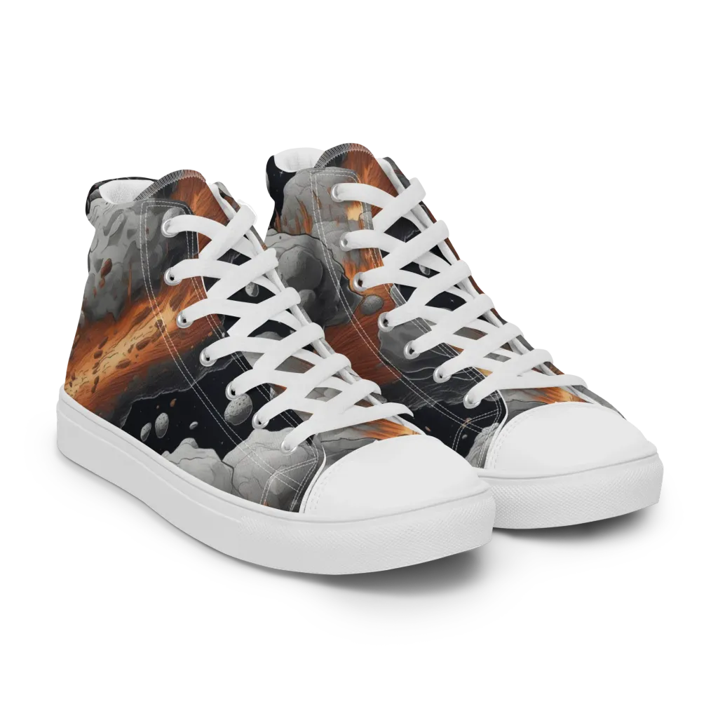 Meteorite Noir on Women's High Top Canvas Shoes — Right Front