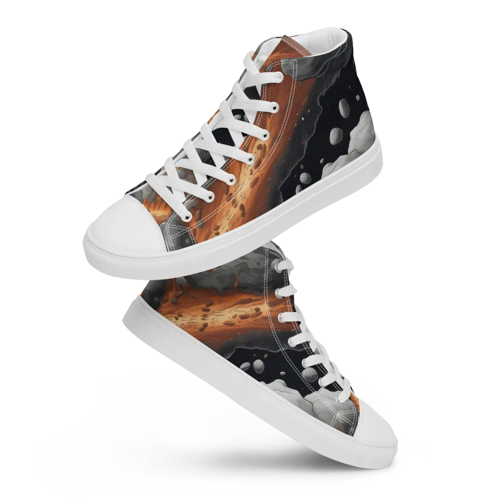 Meteorite Noir on Women's High Top Canvas Shoes — Front