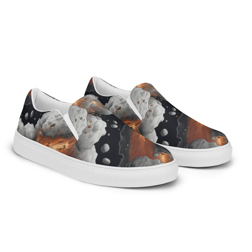 Meteorite Noir on Men's Slip-On Canvas Shoes — Right Front