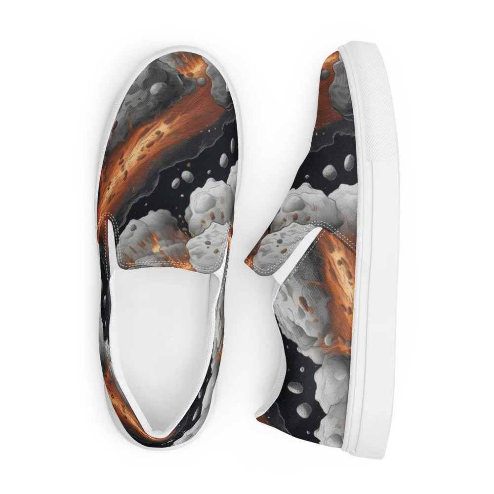 Meteorite Noir on Men's Slip-On Canvas Shoes — Front