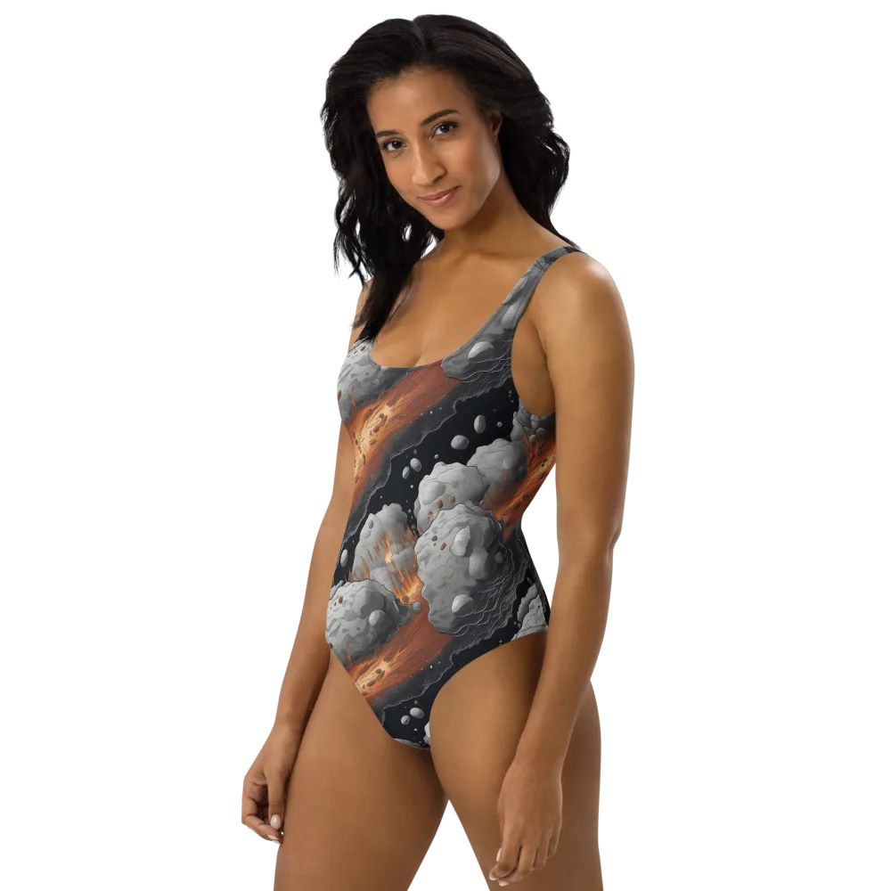 Meteorite Noir on One-Piece Swimsuit — Left