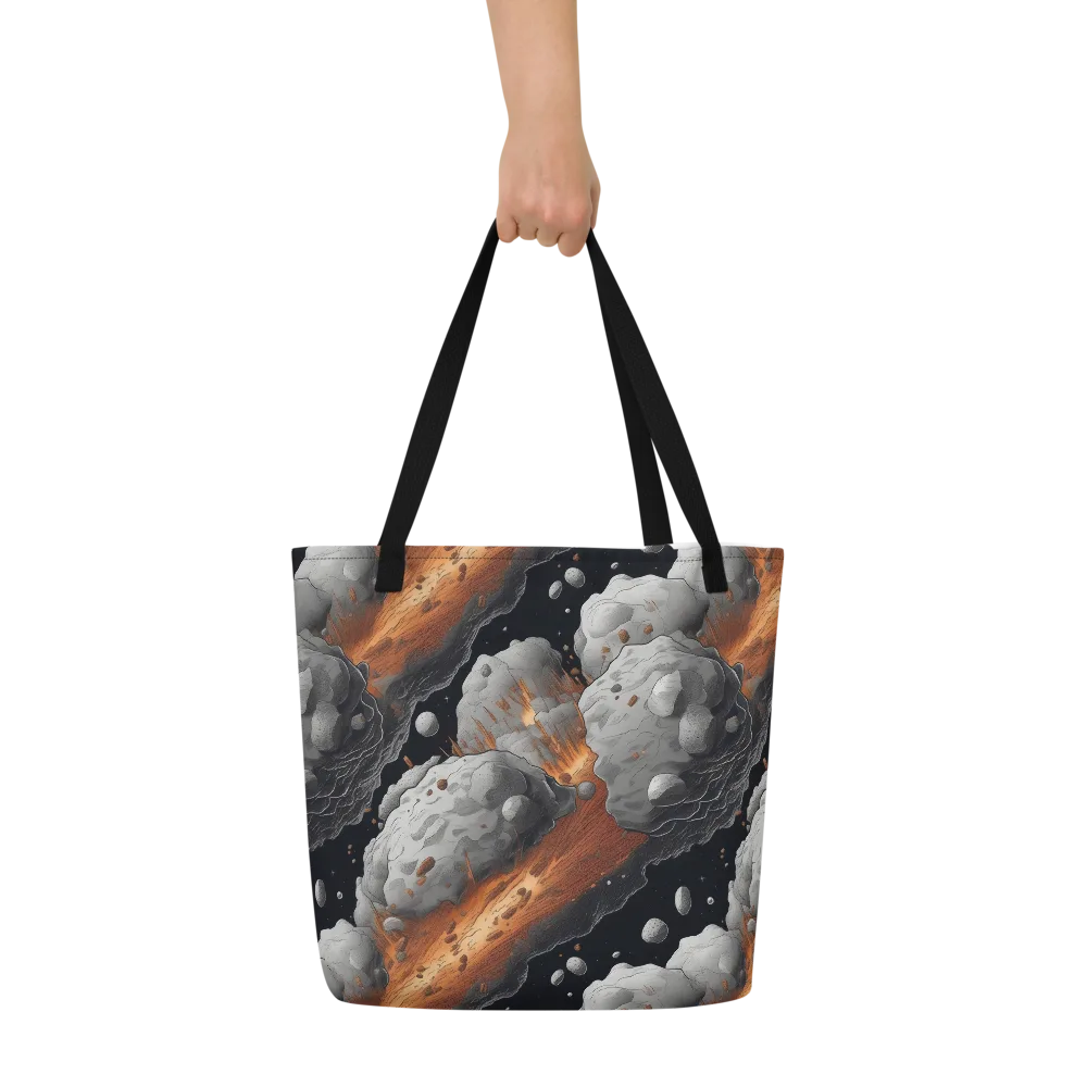 Meteorite Noir on Large Tote Bag W/ Pocket — Front