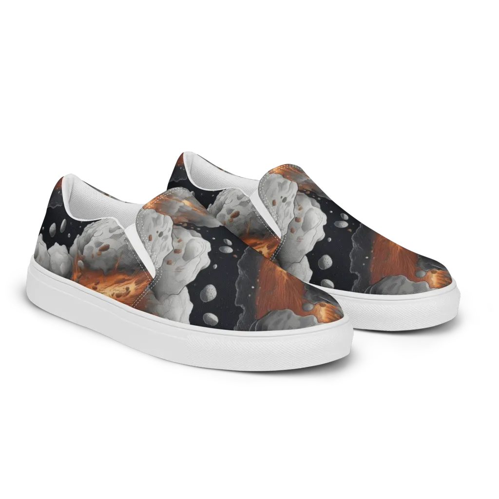 Meteorite Noir on Women's Slip-On Canvas Shoes — Right Front