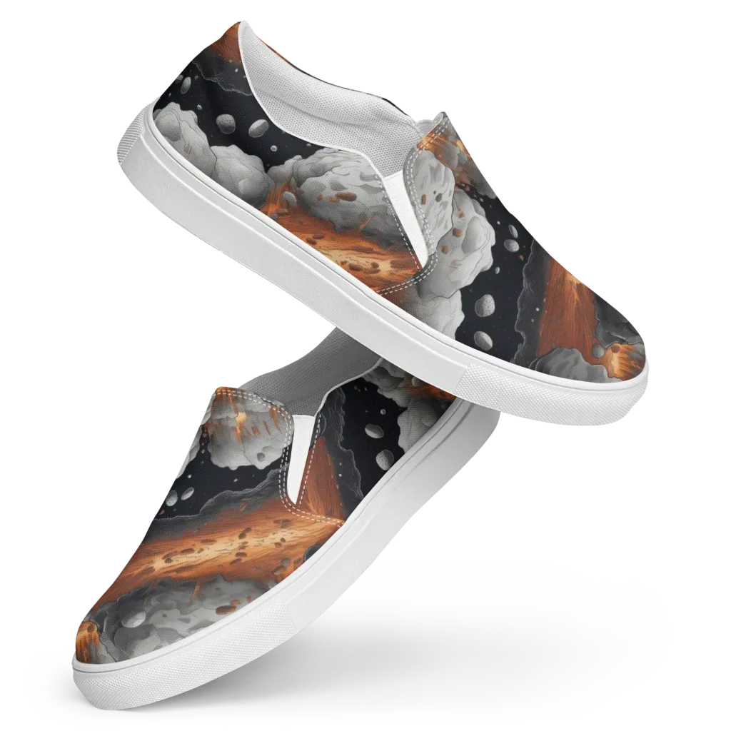 Meteorite Noir on Women's Slip-On Canvas Shoes — Front