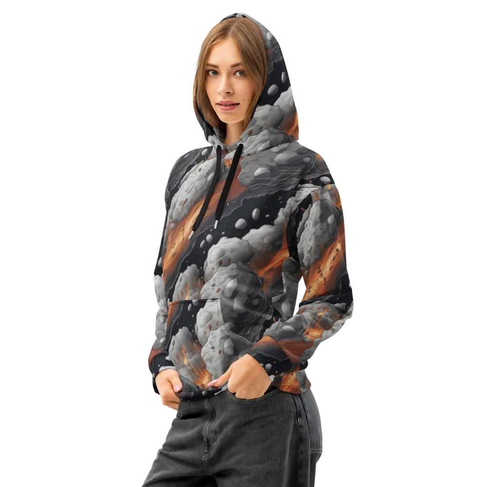 Meteorite Noir on Cotton Hoodie — Left Front