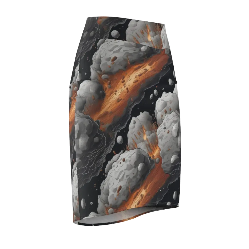 Meteorite Noir on Pencil Skirt — Front Side