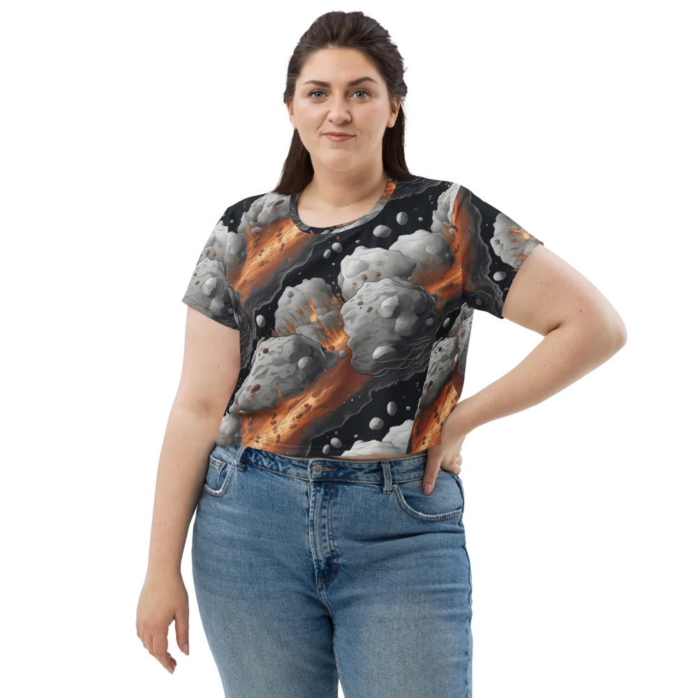 Meteorite Noir on Crop Tee — Front