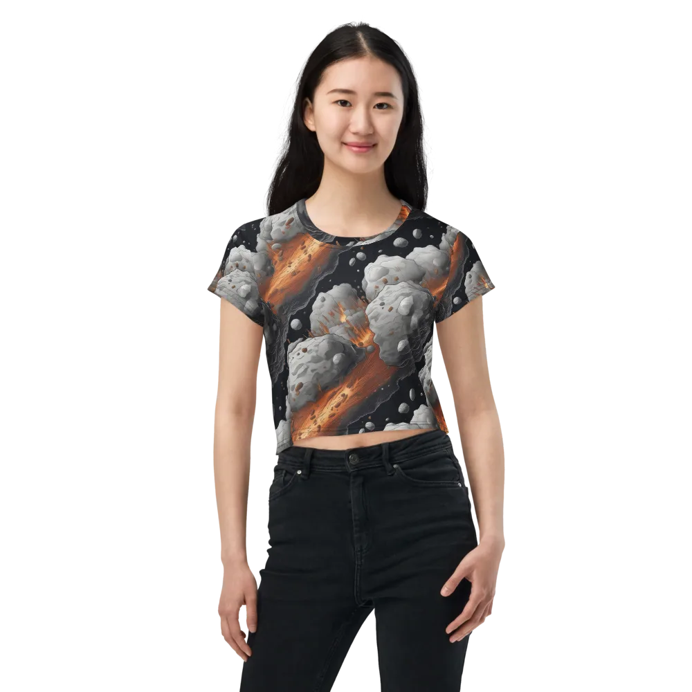 Meteorite Noir on Crop Tee — Front