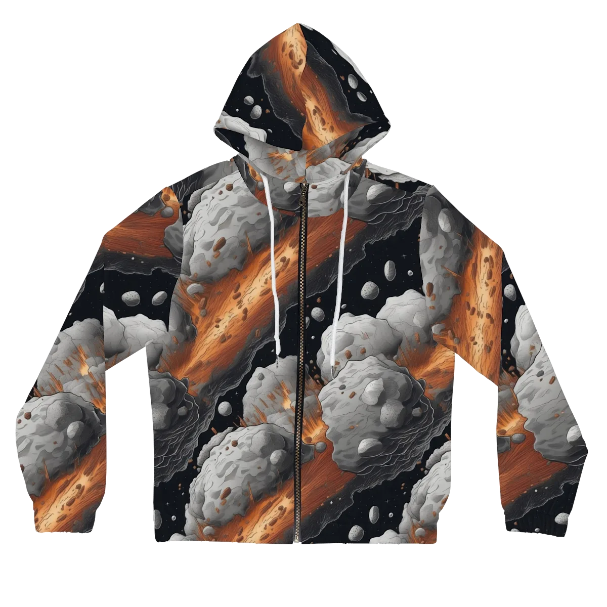 Meteorite Noir on Women's Full-Zip Hoodie — Front