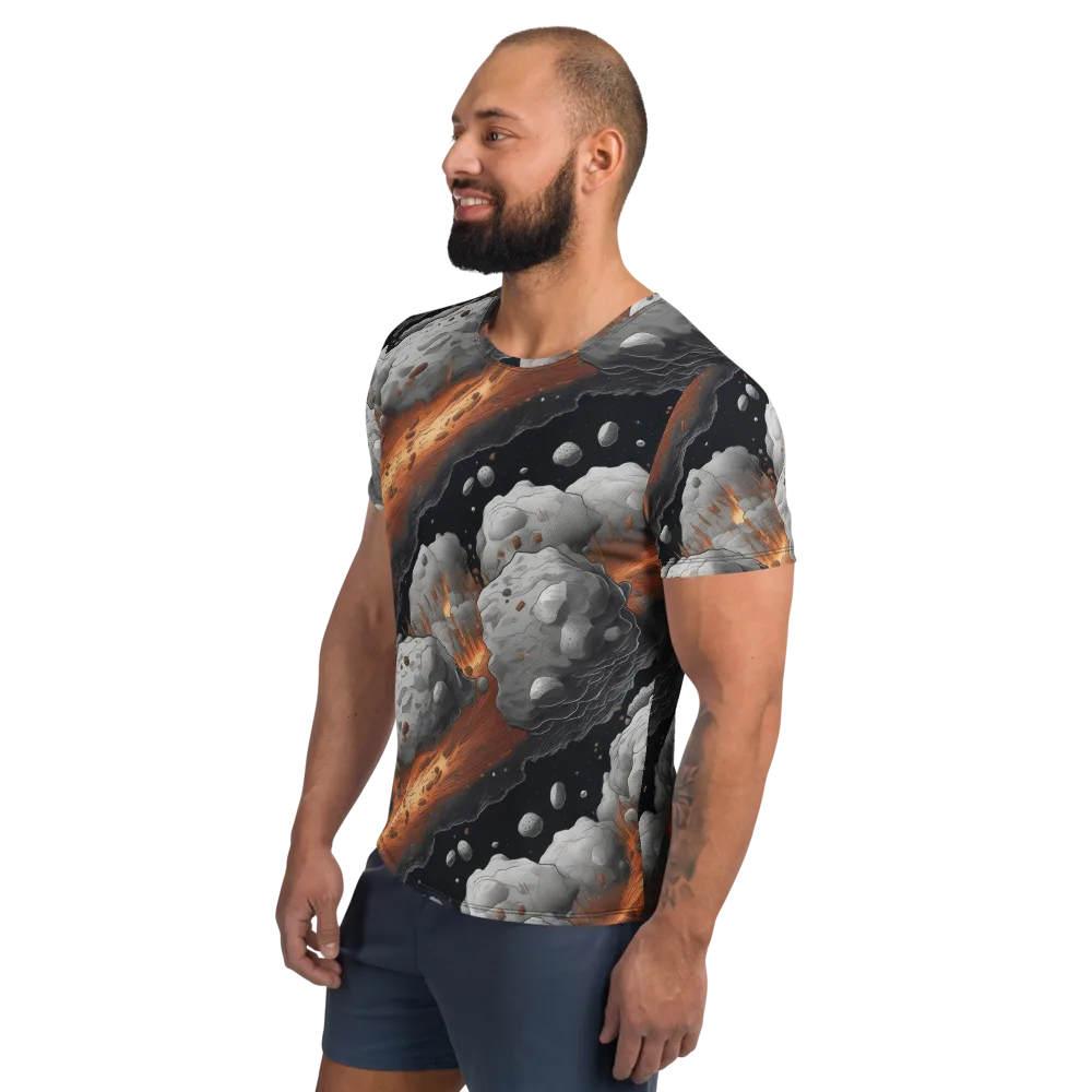 Meteorite Noir on Men's Athletic T-Shirt — Left