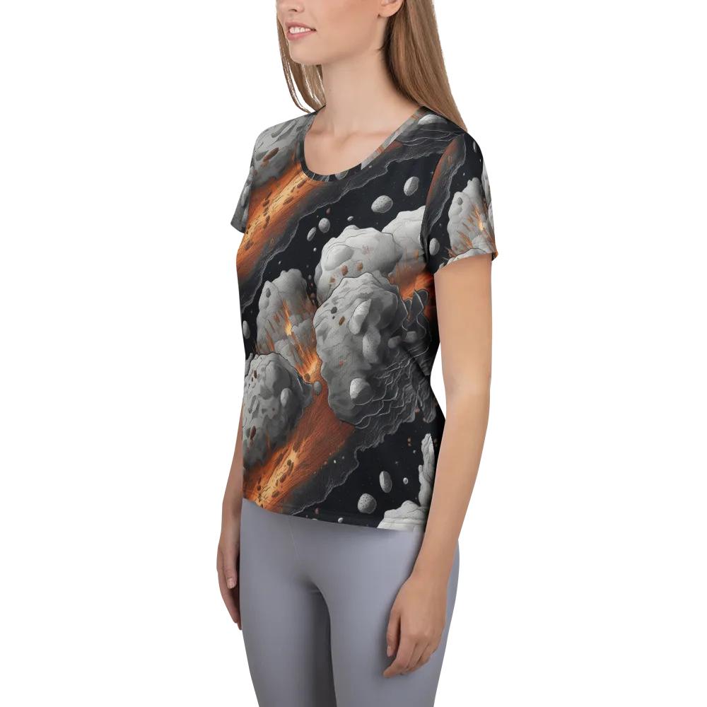 Meteorite Noir on Women's Athletic T-Shirt — Left