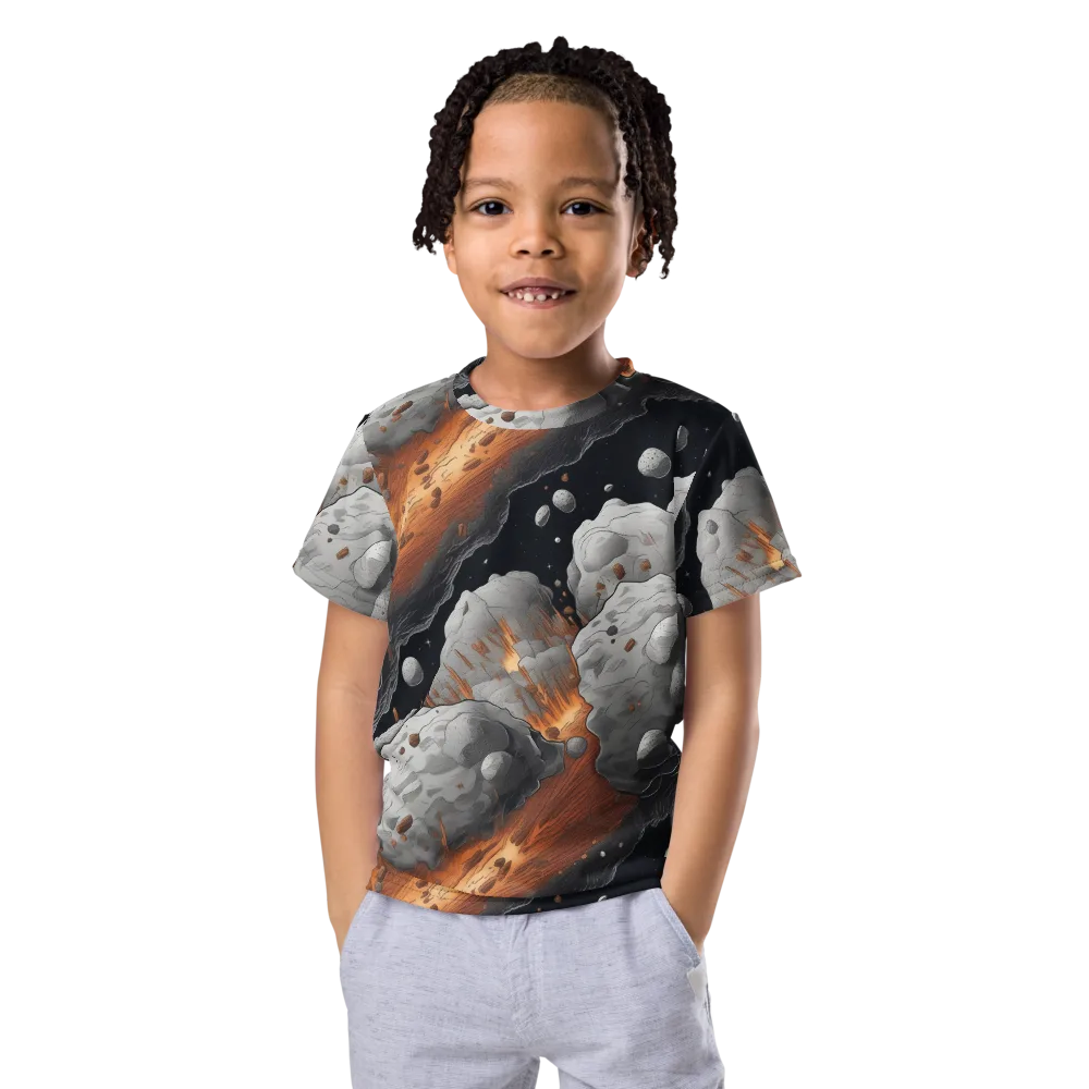 Meteorite Noir on Kids Crew Neck T-Shirt — Front