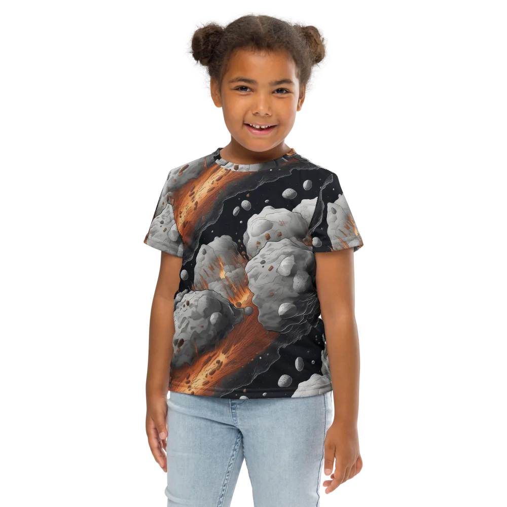 Meteorite Noir on Kids Crew Neck T-Shirt — Front