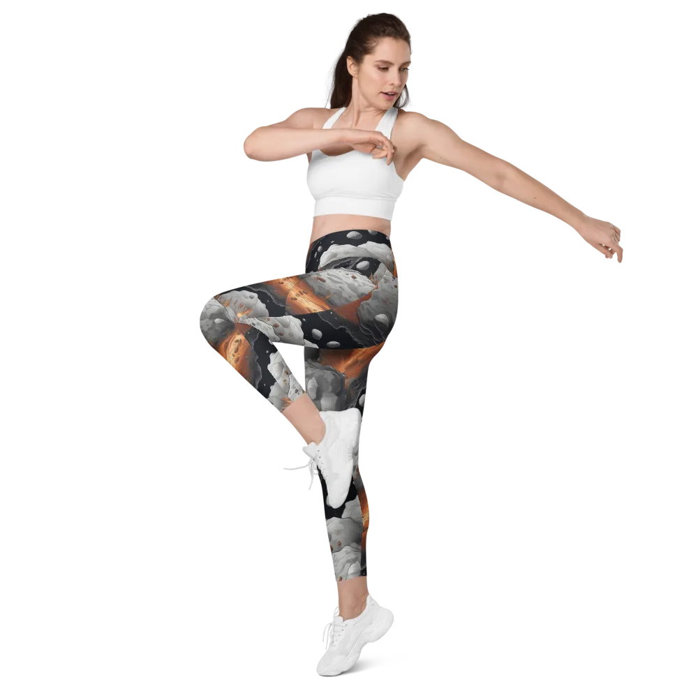 Meteorite Noir on Leggings with Pockets — Left Front