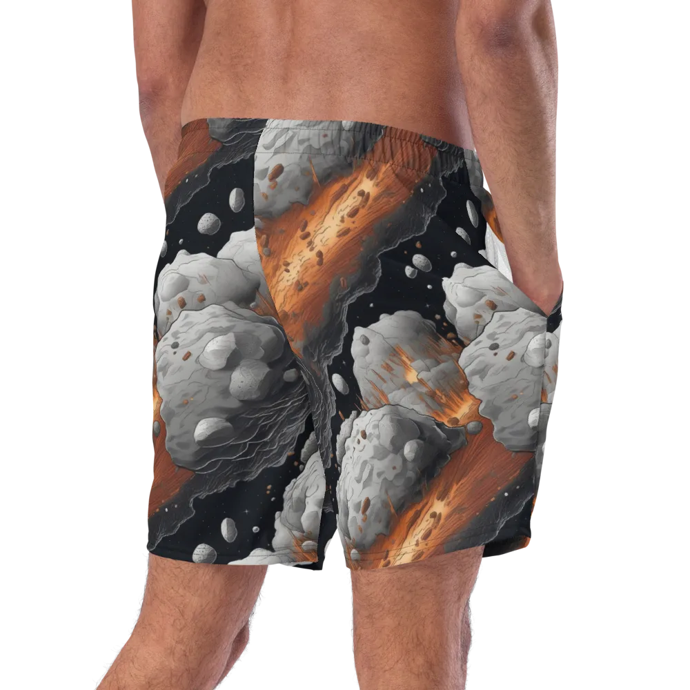 Meteorite Noir on Swim Trunks — Right Back