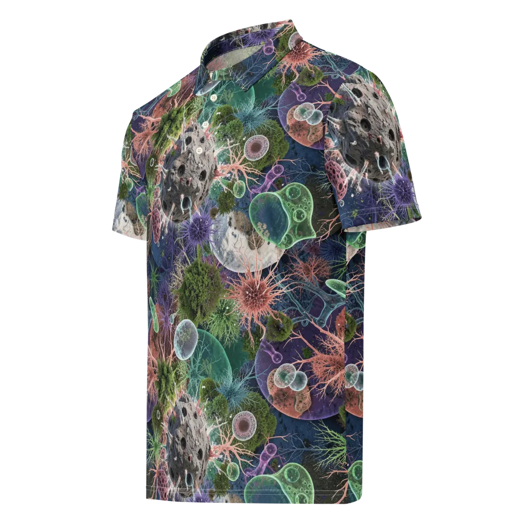 Microbial Garden on Men's Slim Fit Polo Shirt — Left Front