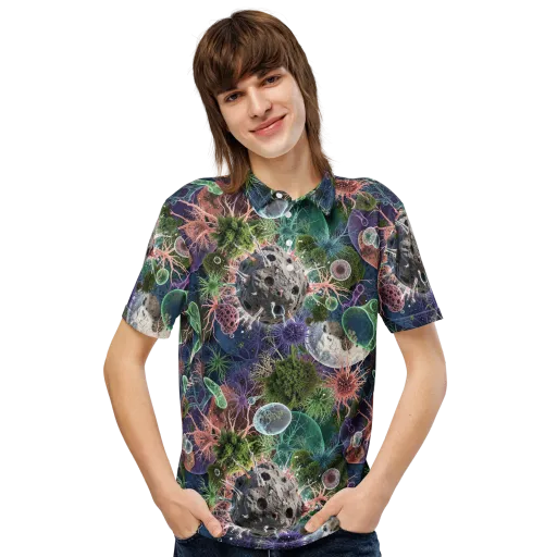 Microbial Garden on a Men's Slim Fit Polo Shirt