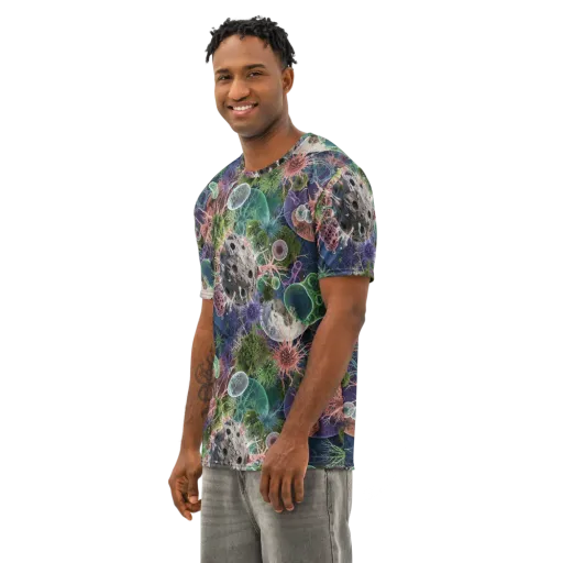 Microbial Garden on a Men's Cotton Crew Neck T-Shirt