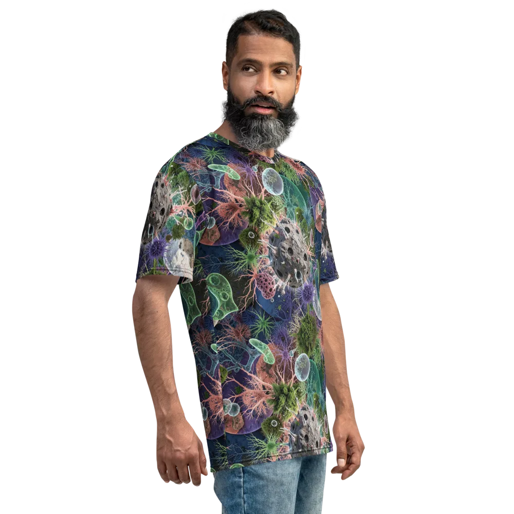Microbial Garden on Men's Crew Neck T-Shirt — Right