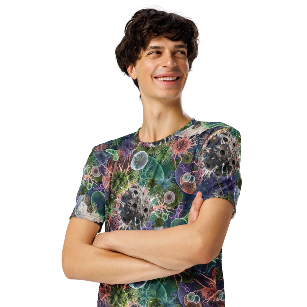Microbial Garden on Men's Crew Neck T-Shirt — Left Front