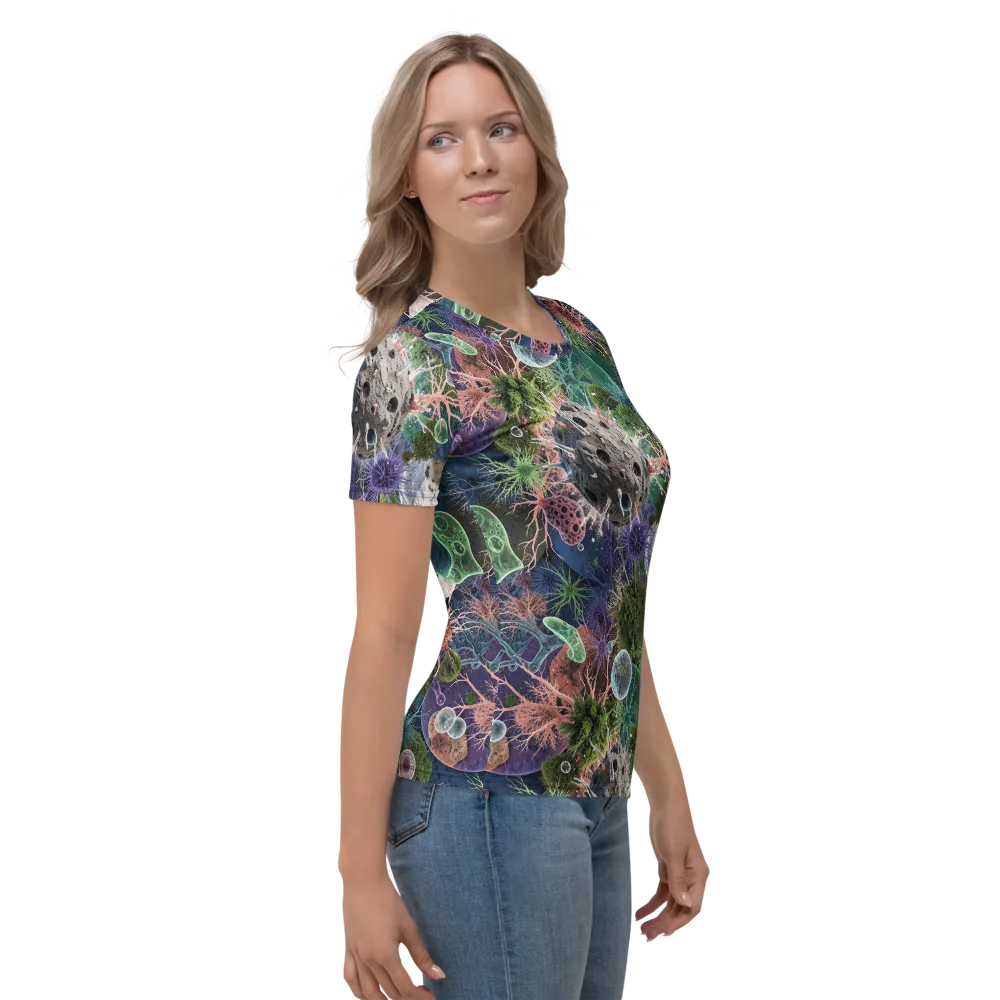 Microbial Garden on Women's Crew Neck T-Shirt — Right