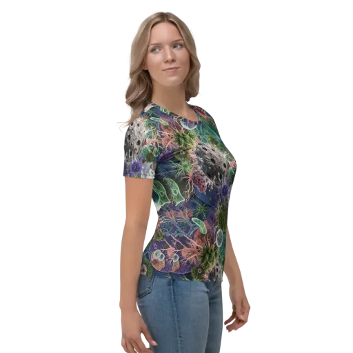 Microbial Garden on a Women's Crew Neck T-Shirt