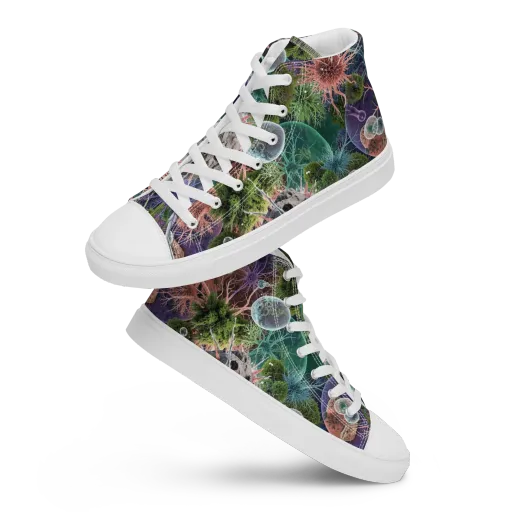 Microbial Garden on a Women's High Top Canvas Shoes