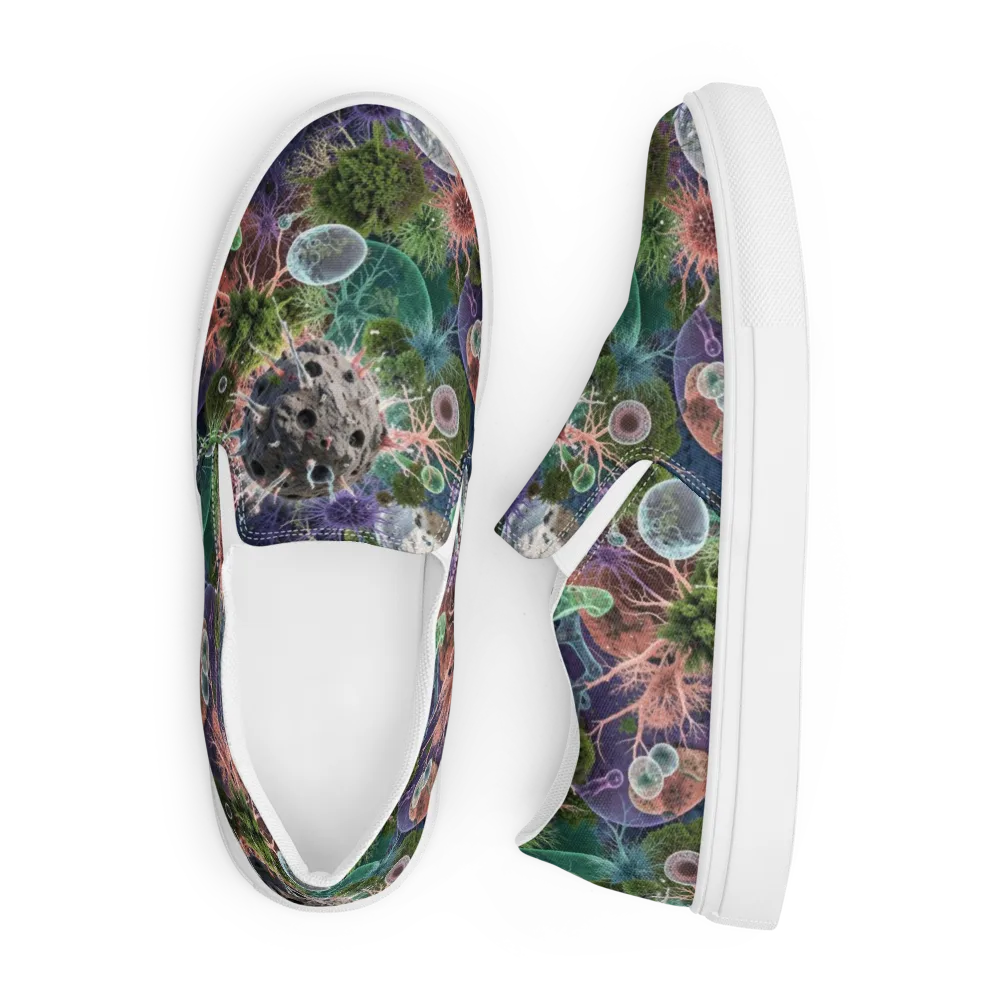 Microbial Garden on Men's Slip-On Canvas Shoes — Front