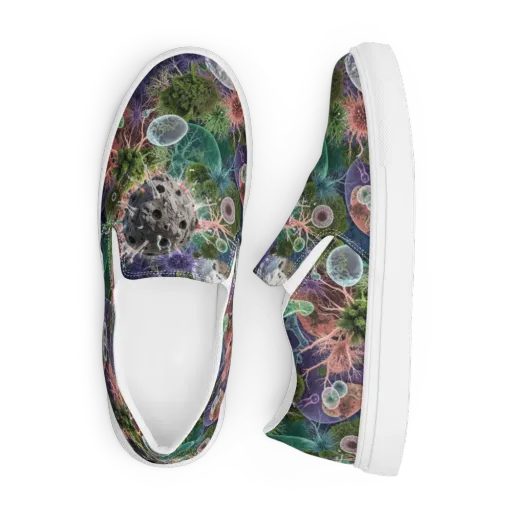 Microbial Garden on a Men's Slip-On Canvas Shoes