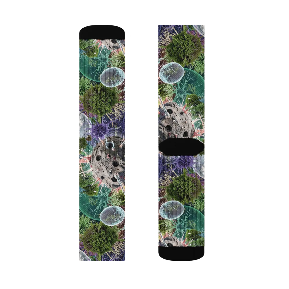 Microbial Garden on Socks — Left Sock