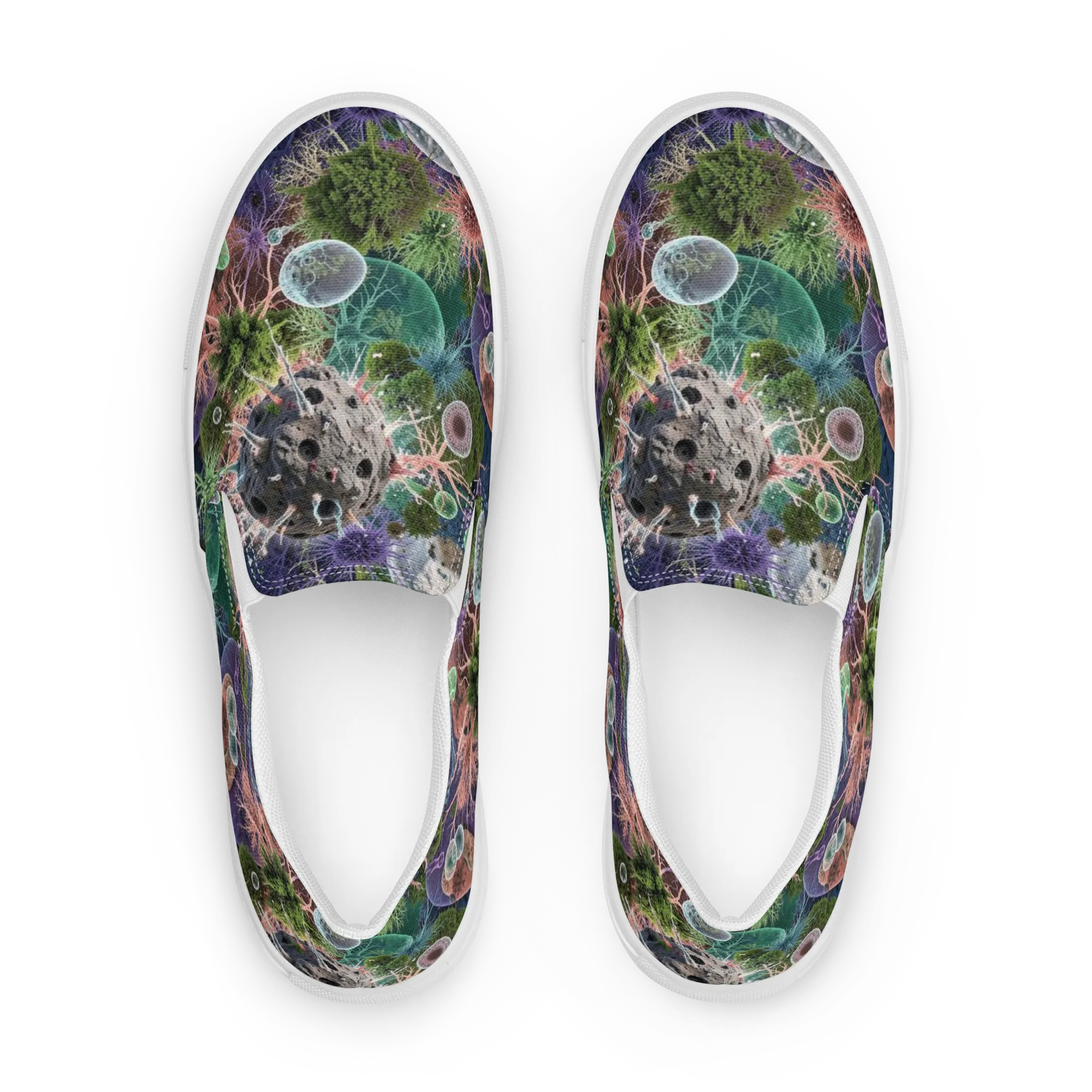 Microbial Garden on Women's Slip-On Canvas Shoes — Front