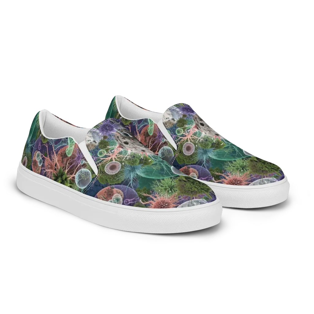 Microbial Garden on Women's Slip-On Canvas Shoes — Right Front