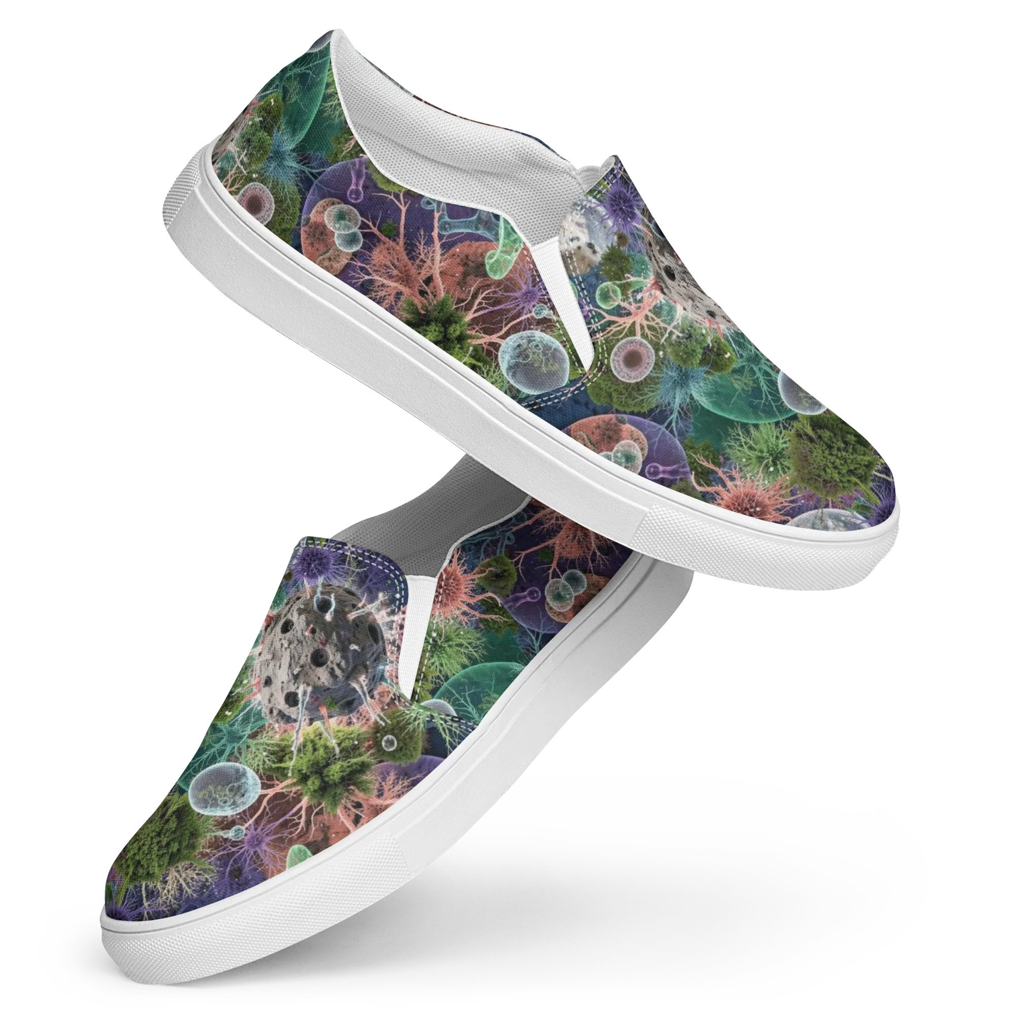 Microbial Garden on Women's Slip-On Canvas Shoes — Front