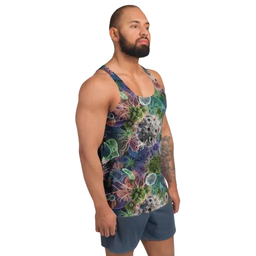 Microbial Garden on a Men's Tank Top