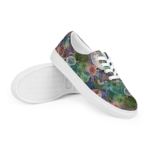 Microbial Garden on a Men's Lace-Up Canvas Shoes