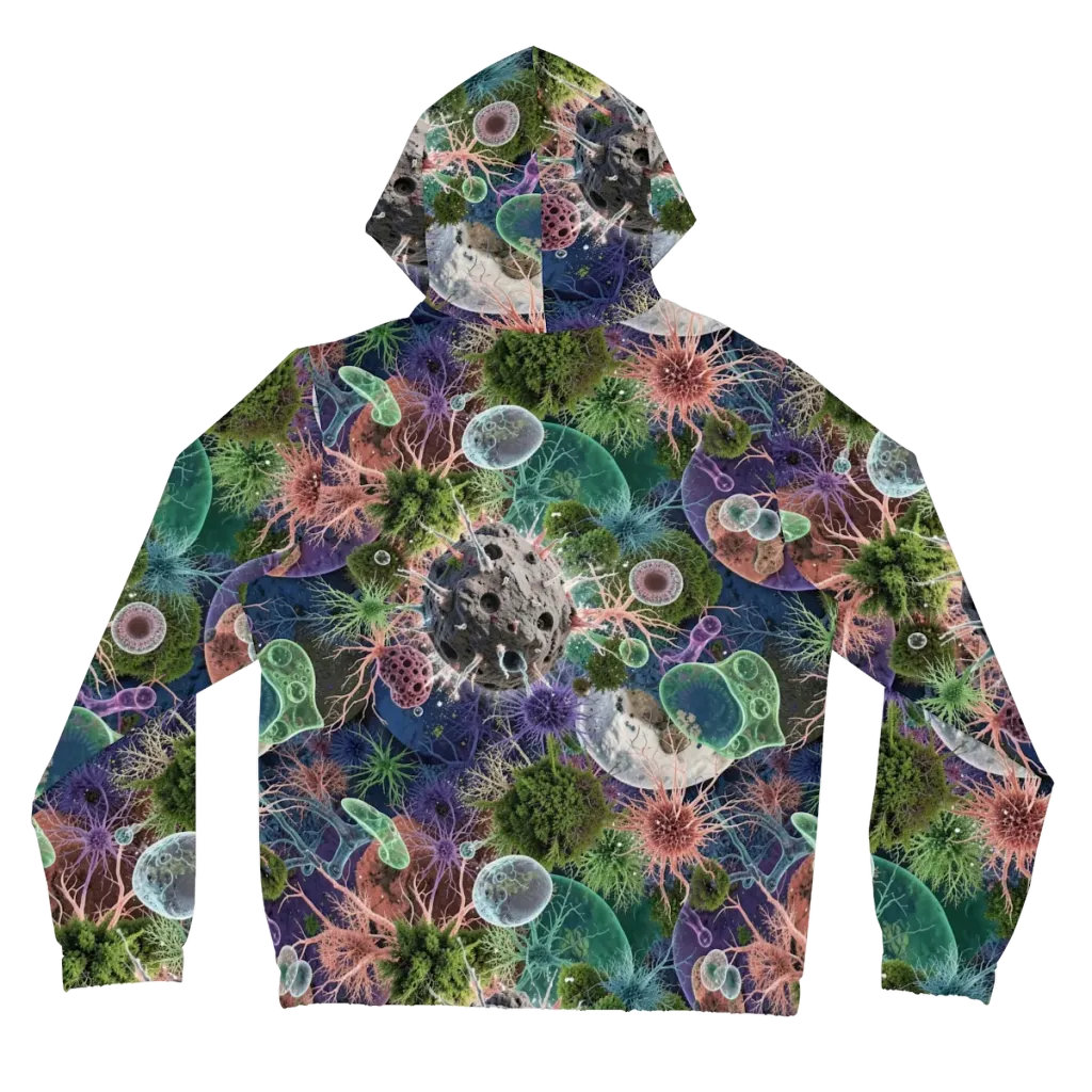 Microbial Garden on Women's Full-Zip Hoodie — Back