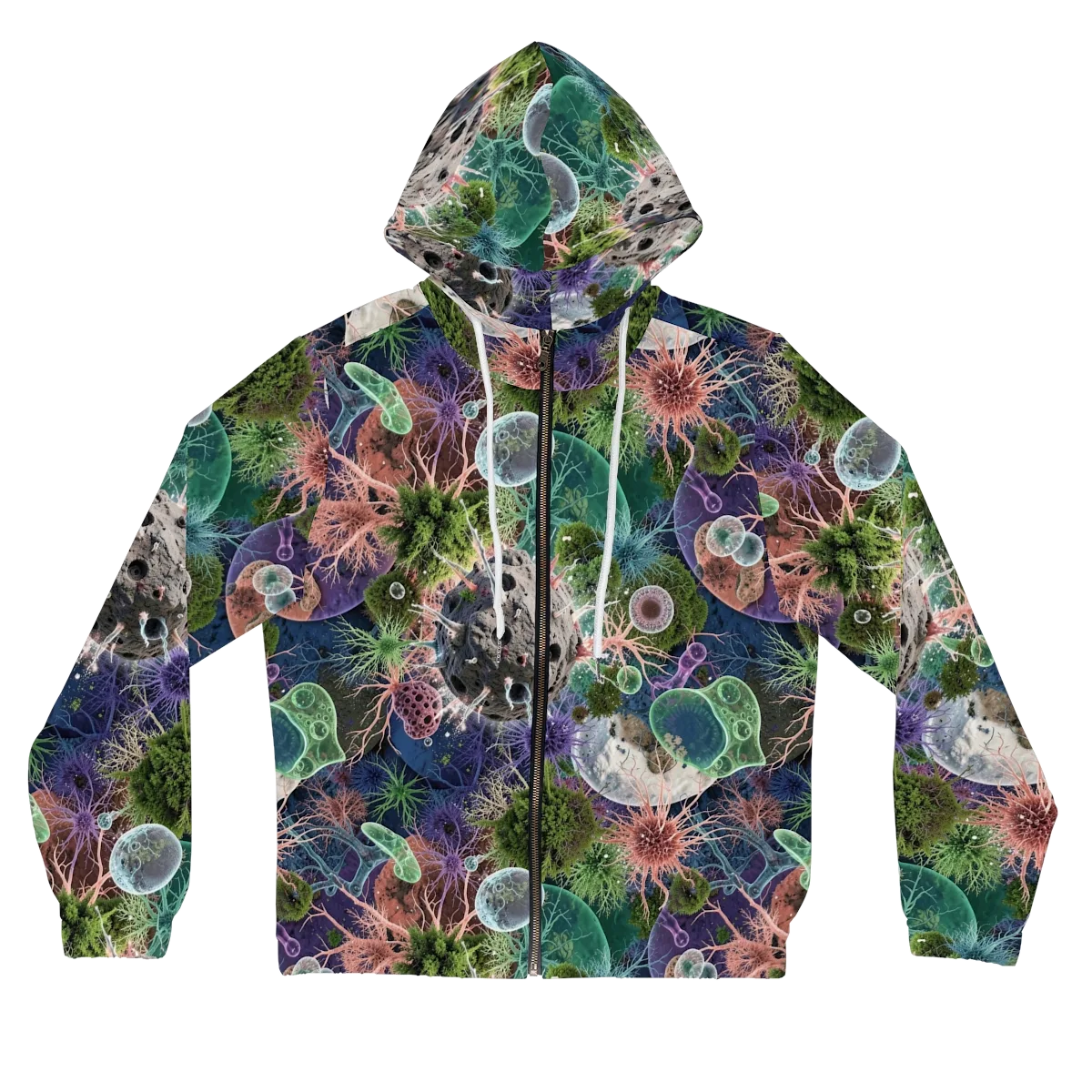 Microbial Garden on Women's Full-Zip Hoodie — Front