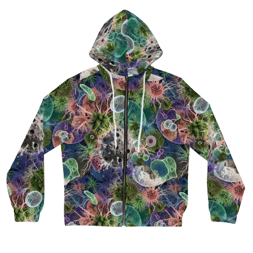 Microbial Garden on a Women's Full-Zip Hoodie