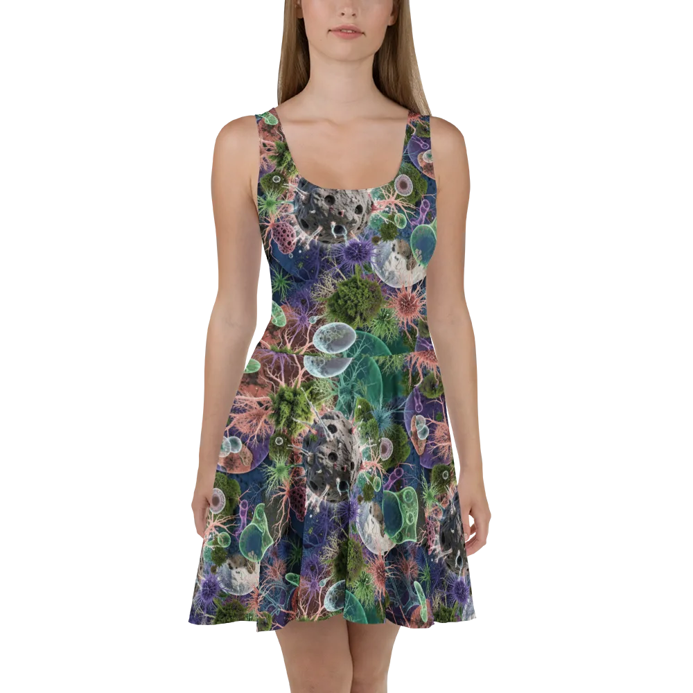 Microbial Garden on Skater Dress — Front