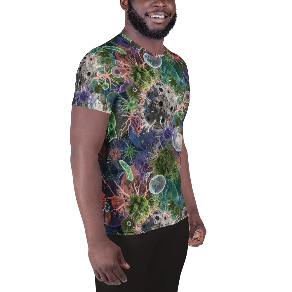 Microbial Garden on Men's Athletic T-Shirt — Right