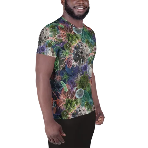 Microbial Garden on a Men's Athletic T-Shirt