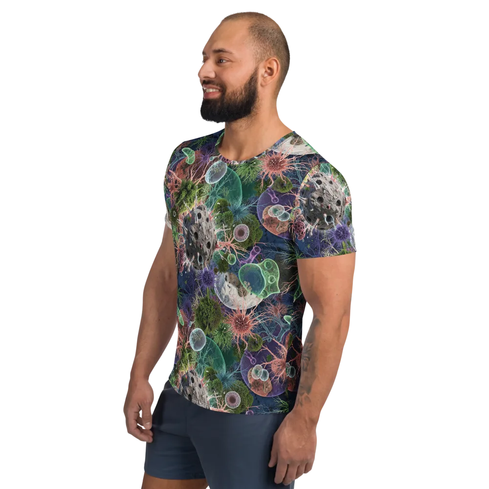 Microbial Garden on Men's Athletic T-Shirt — Left