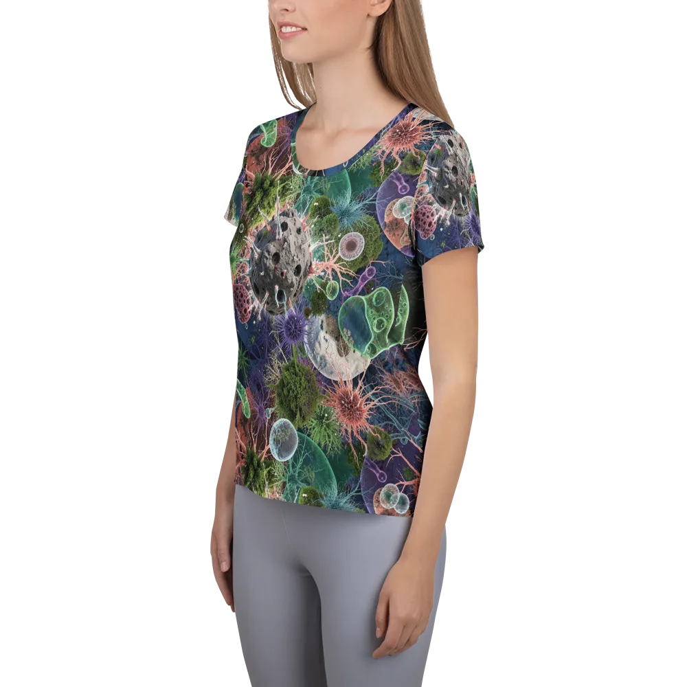 Microbial Garden on Women's Athletic T-Shirt — Left