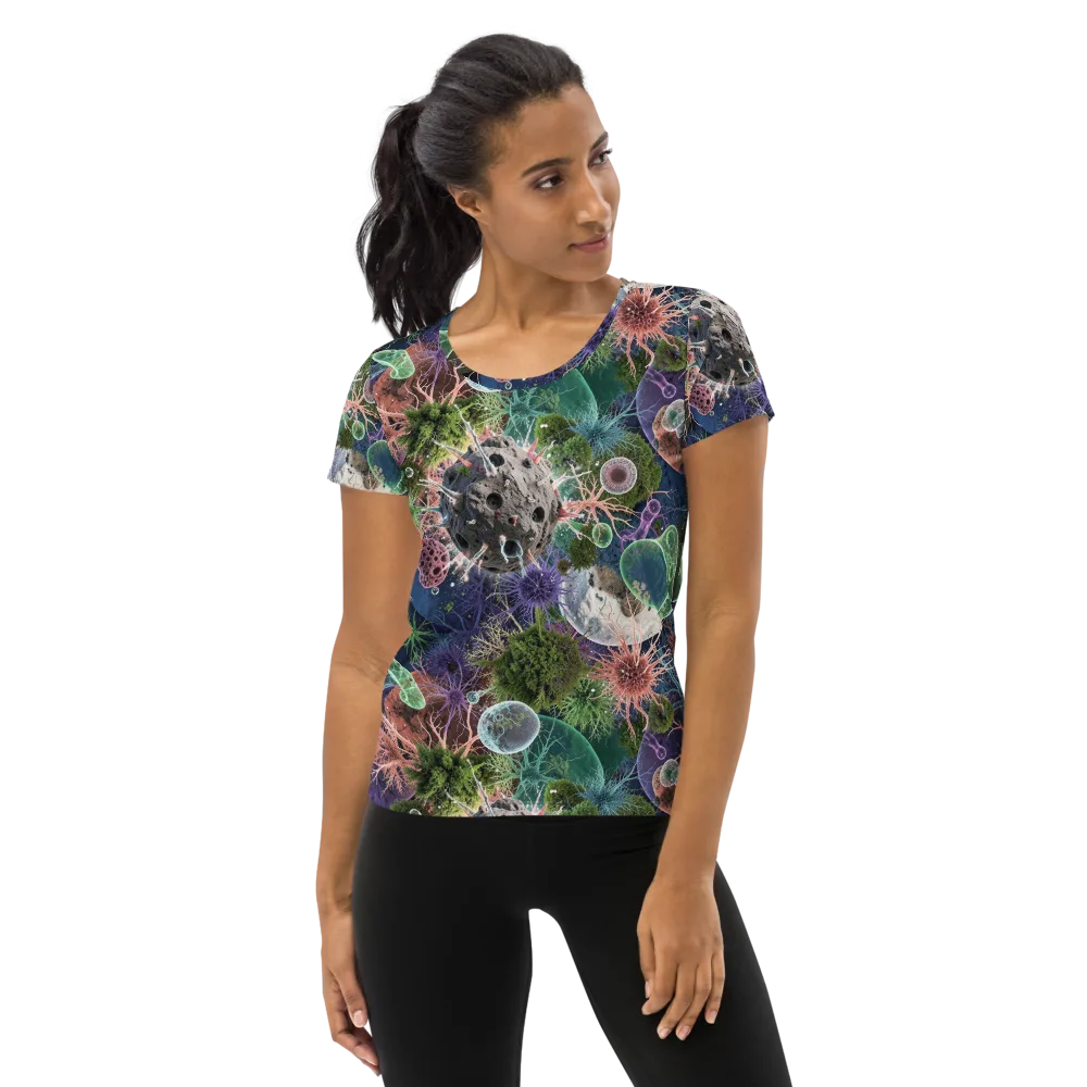 Microbial Garden on Women's Athletic T-Shirt — Front