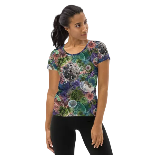 Microbial Garden on a Women's Athletic T-Shirt