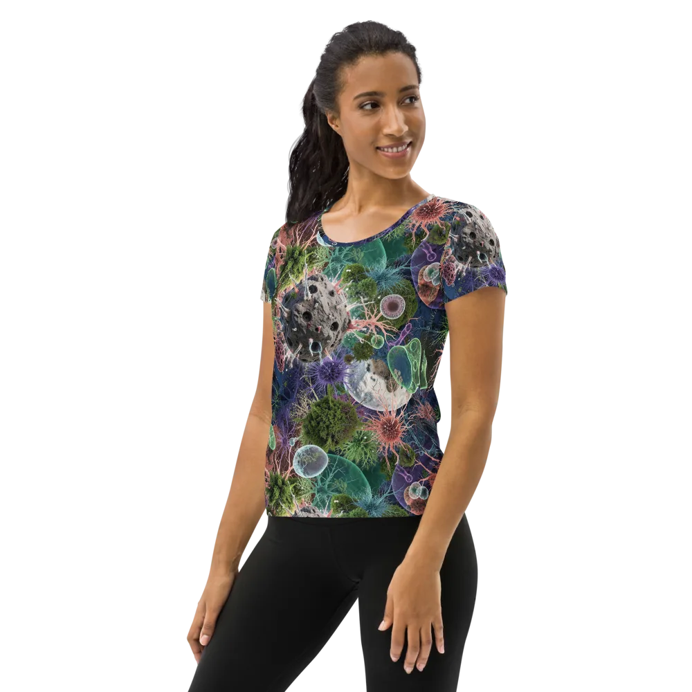 Microbial Garden on Women's Athletic T-Shirt — Left