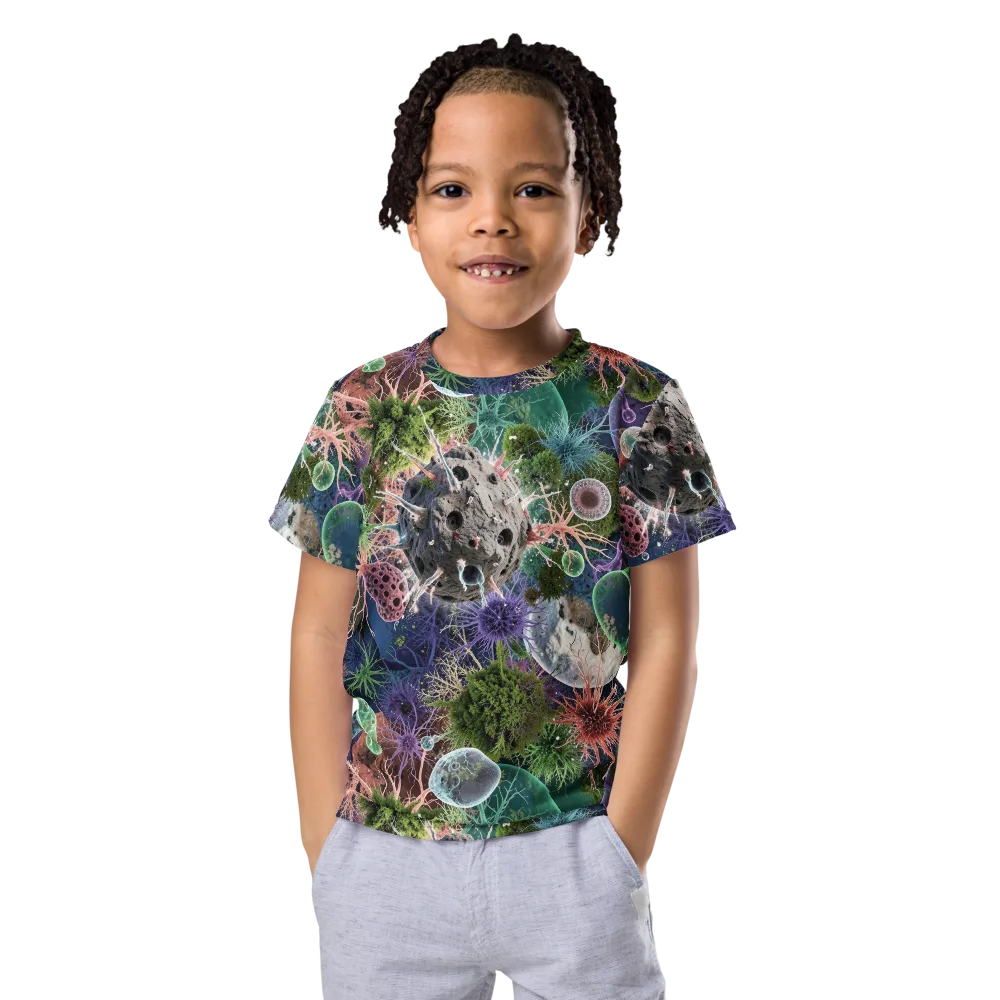 Microbial Garden on Kids Crew Neck T-Shirt — Front