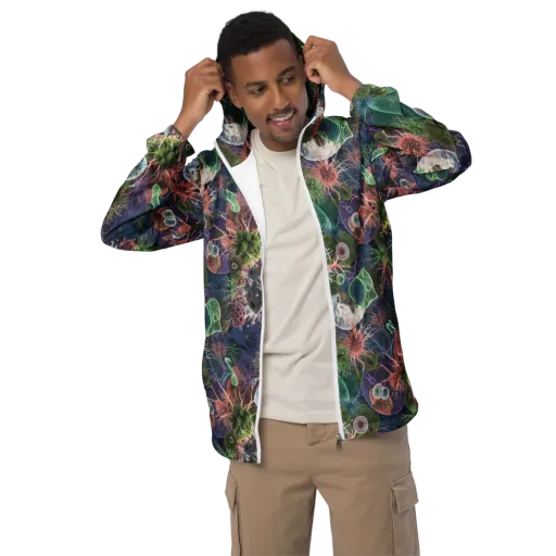 Microbial Garden on a Men's Windbreaker