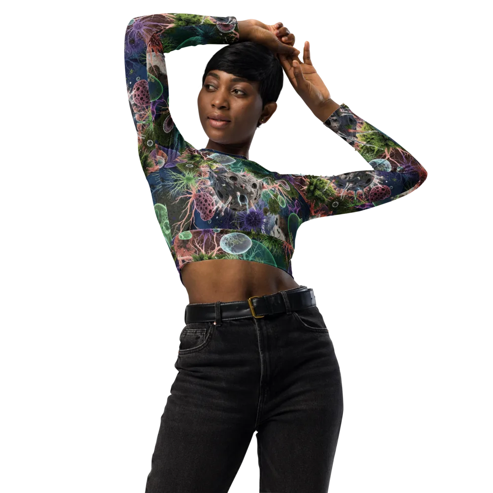 Microbial Garden on Long Sleeve Crop Top — Front